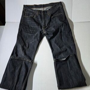 Levi Strauss 505 Jeans W34 L34 Dark Wash Straight Leg Denim Pants